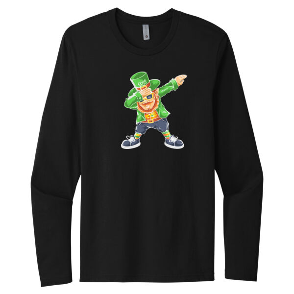 Dabbing Leprechaun - Unisex Premium Cotton Long Sleeve T-Shirt Thumbnail