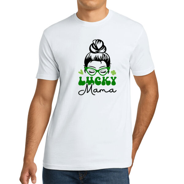 One Lucky Mama - Unisex Premium Cotton T-Shirt Thumbnail