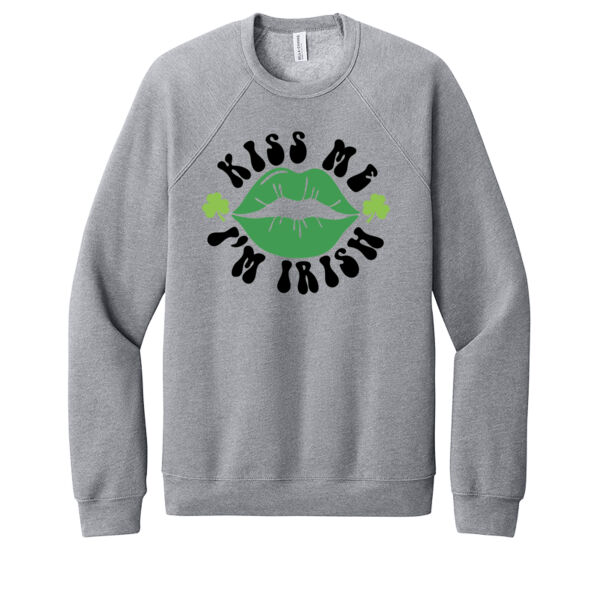 Kiss Me Im Irish - Unisex Premium Fleece Crew Sweatshirt Thumbnail