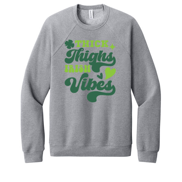 Thick Thighs and Irish Vibes - Unisex Premium Fleece Crew Sweatshirt Thumbnail