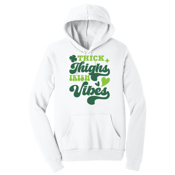 Thick Thighs and Irish Vibes - Unisex Premium Fleece Hooded Sweatshirt Thumbnail