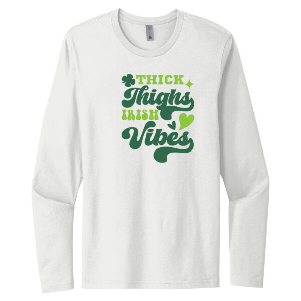 Thick Thighs and Irish Vibes - Unisex Premium Cotton Long Sleeve T-Shirt Thumbnail
