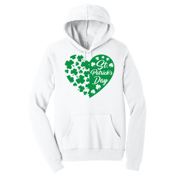 St. Patrick's Day Clover Heart - Unisex Premium Fleece Hooded Sweatshirt Thumbnail