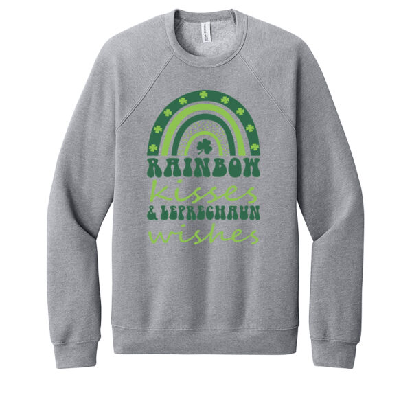 Rainbow Kisses and Leprechaun Wishes - Unisex Premium Fleece Crew Sweatshirt Thumbnail