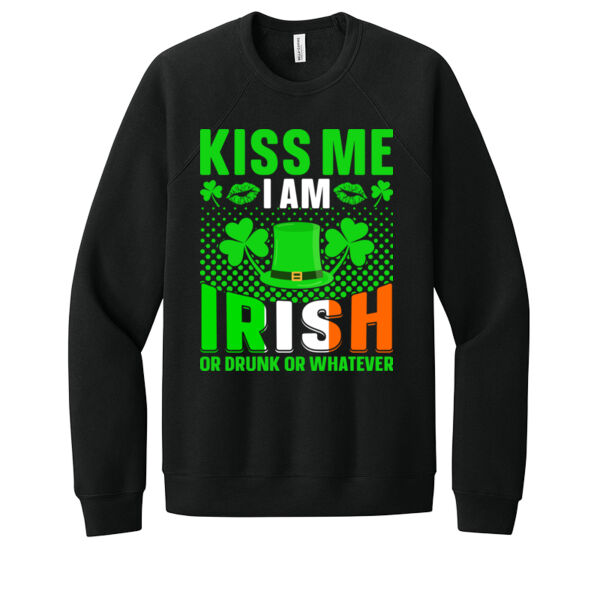 Kiss Me I'm Irish or Drunk - Unisex Premium Fleece Crew Sweatshirt Thumbnail