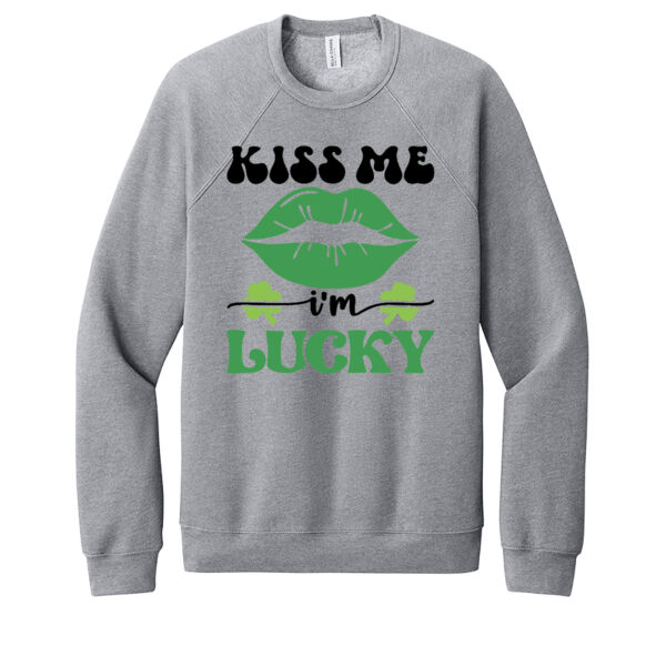 Kiss Me I'm Lucky - Unisex Premium Fleece Crew Sweatshirt Thumbnail