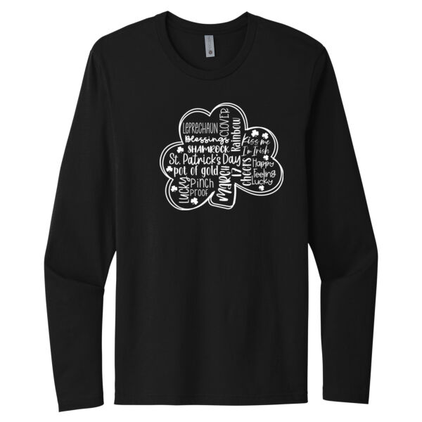 Clover Wordle - Unisex Premium Cotton Long Sleeve T-Shirt Thumbnail