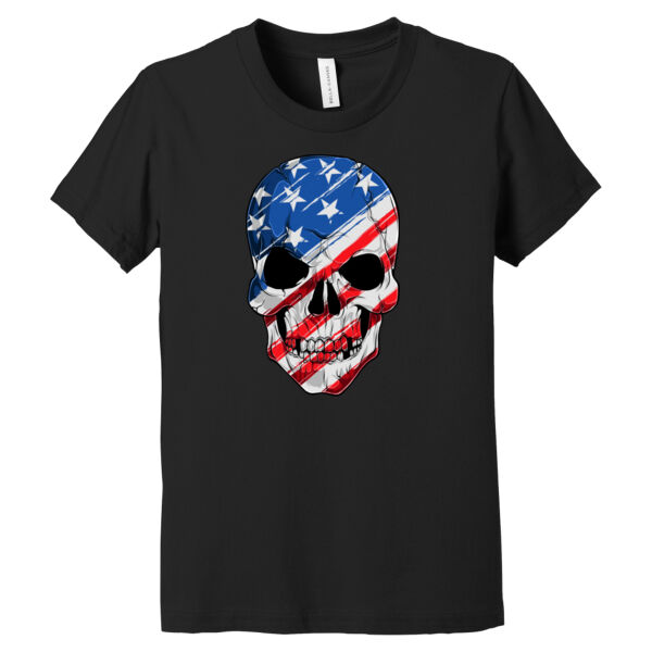 USA Skull - Youth Jersey Short Sleeve Tee Thumbnail