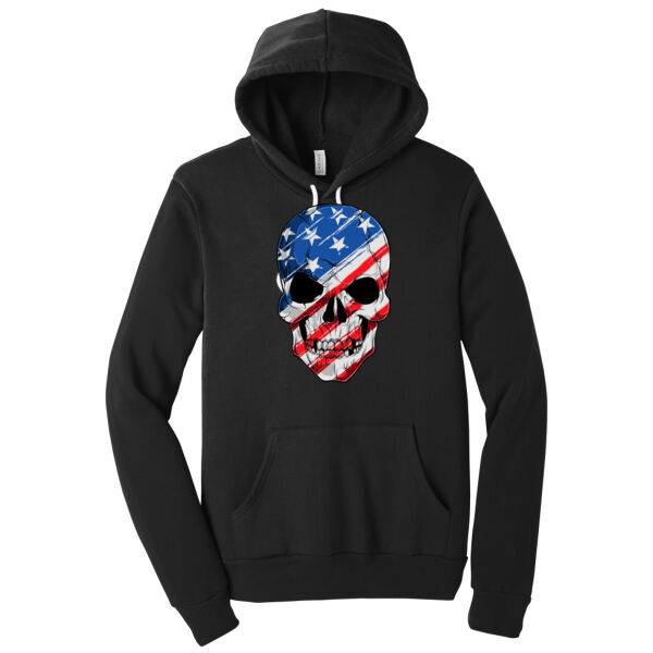 USA Skull - Unisex Premium Fleece Hooded Sweatshirt Thumbnail