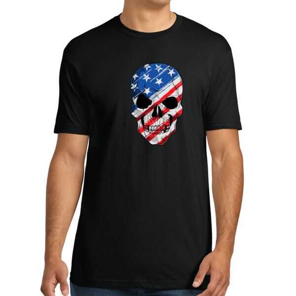 USA Skull - Unisex Premium Cotton T-Shirt Thumbnail
