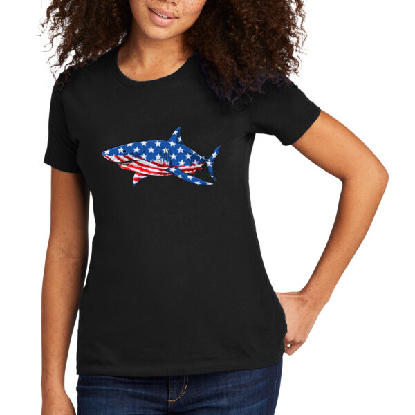 USA Shark - Women's Premium Cotton T-Shirt Thumbnail