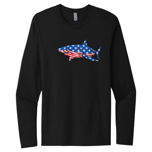 USA Shark - Unisex Premium Cotton Long Sleeve T-Shirt Thumbnail