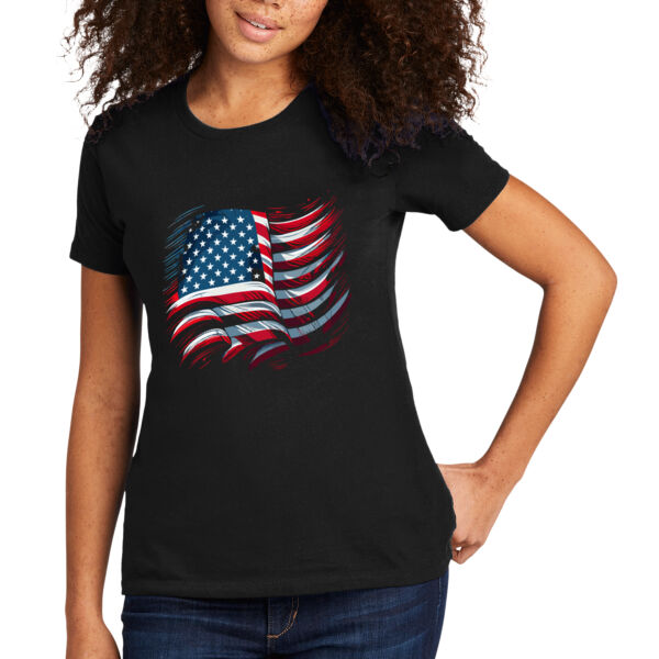 USA Abstract Flag - Women's Premium Cotton T-Shirt Thumbnail