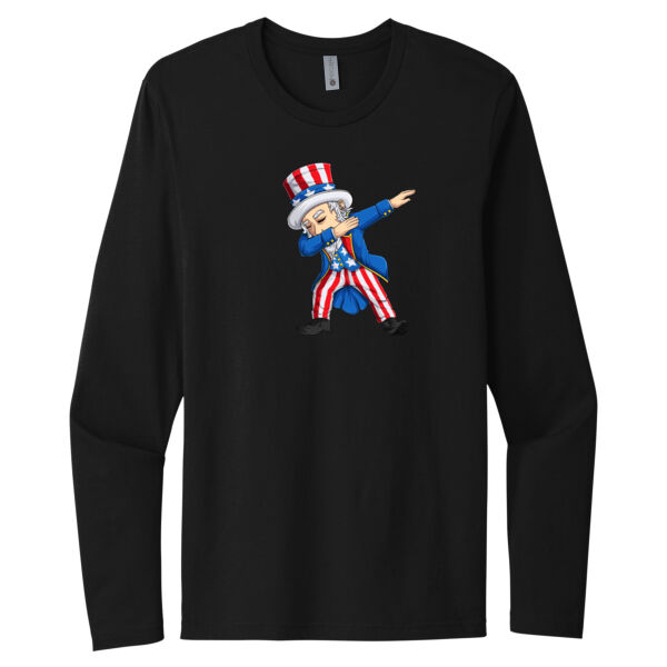 Dabbing Uncle Sam - Unisex Premium Cotton Long Sleeve T-Shirt Thumbnail