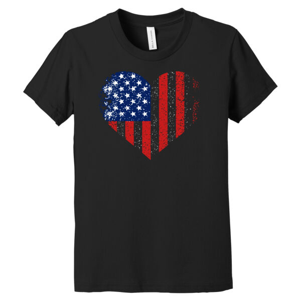 USA Heart Flag - Youth Jersey Short Sleeve Tee Thumbnail