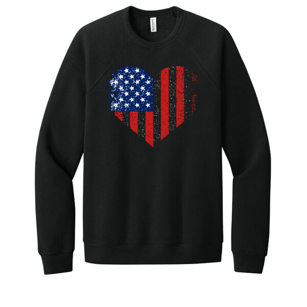 USA Heart Flag - Unisex Premium Fleece Crew Sweatshirt Thumbnail