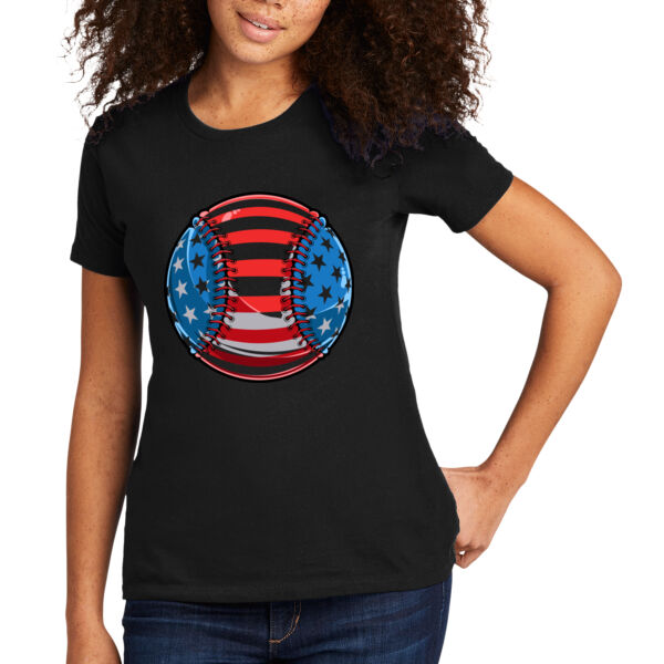 USA Baseball - Women's Premium Cotton T-Shirt Thumbnail
