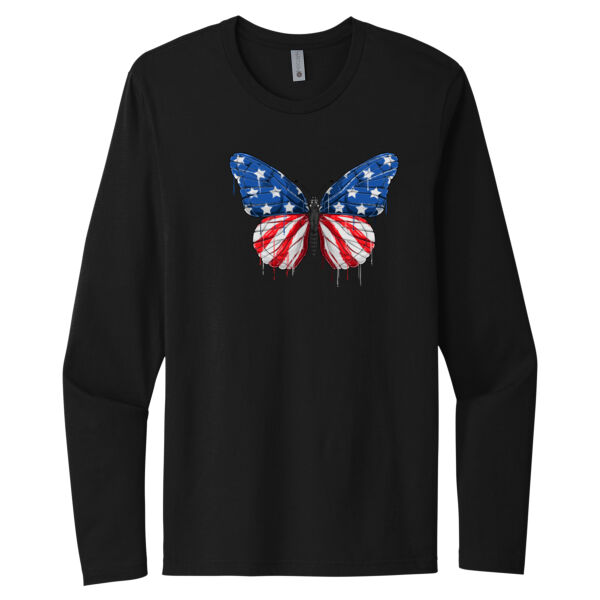 USA Butterfly - Unisex Premium Cotton Long Sleeve T-Shirt Thumbnail
