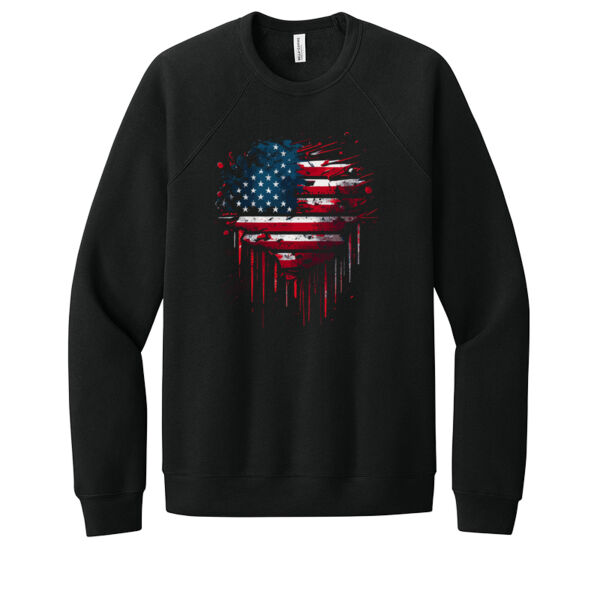 USA Bleeding Heart - Unisex Premium Fleece Crew Sweatshirt Thumbnail
