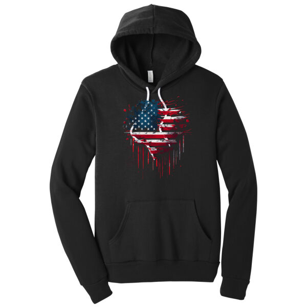 USA Bleeding Heart - Unisex Premium Fleece Hooded Sweatshirt Thumbnail