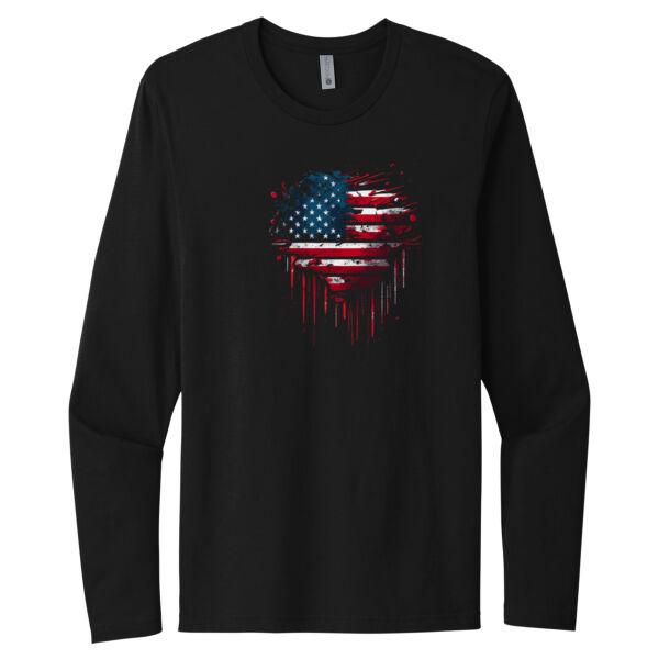 USA Bleeding Heart - Unisex Premium Cotton Long Sleeve T-Shirt Thumbnail
