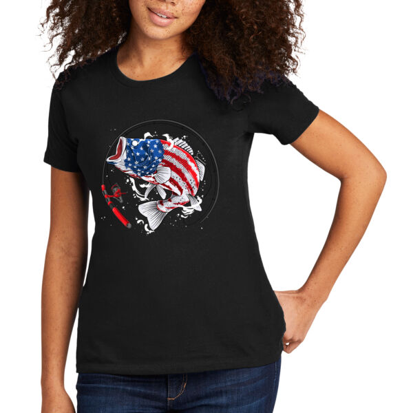 USA Fishing - Women's Premium Cotton T-Shirt Thumbnail