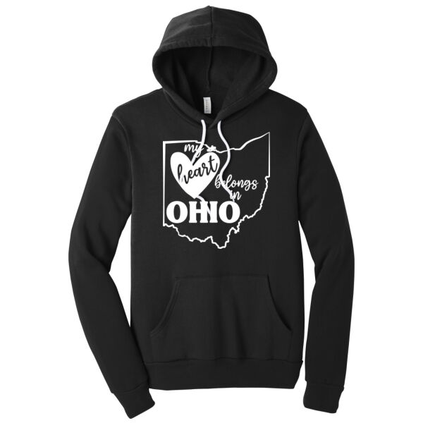 My Heart Belongs in Ohio - Unisex Premium Fleece Hooded Sweatshirt Thumbnail
