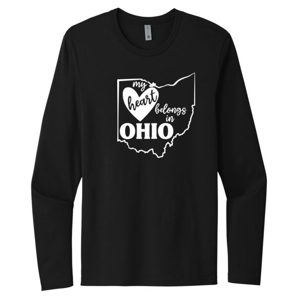 My Heart Belongs in Ohio - Unisex Premium Cotton Long Sleeve T-Shirt Thumbnail