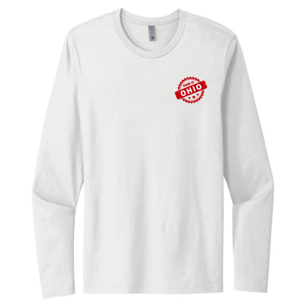 Made In Ohio Badge - Unisex Premium Cotton Long Sleeve T-Shirt Thumbnail