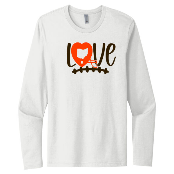 Cleveland Football Love - Unisex Premium Cotton Long Sleeve T-Shirt Thumbnail