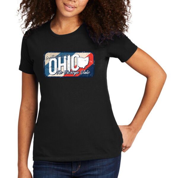 Greetings From Ohio - Women's Premium Cotton T-Shirt Thumbnail