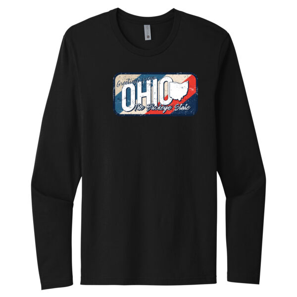 Greetings From Ohio - Unisex Premium Cotton Long Sleeve T-Shirt Thumbnail