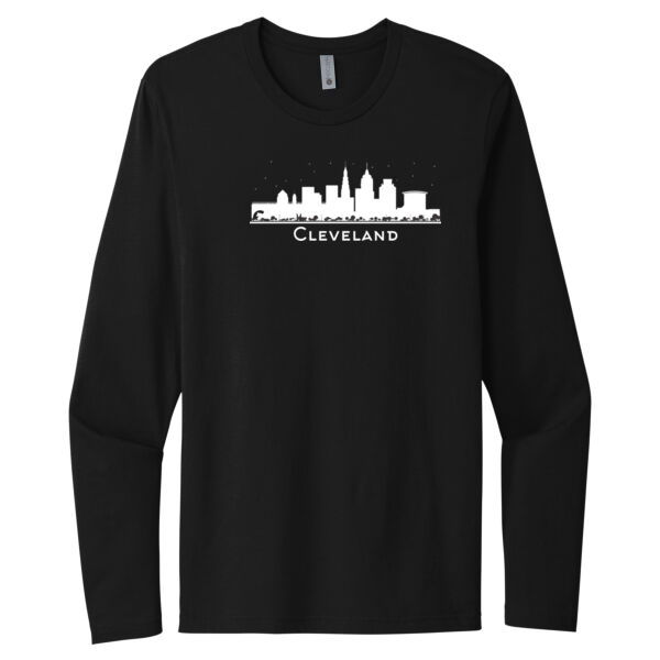 Cleveland Silhouette - Unisex Premium Cotton Long Sleeve T-Shirt Thumbnail