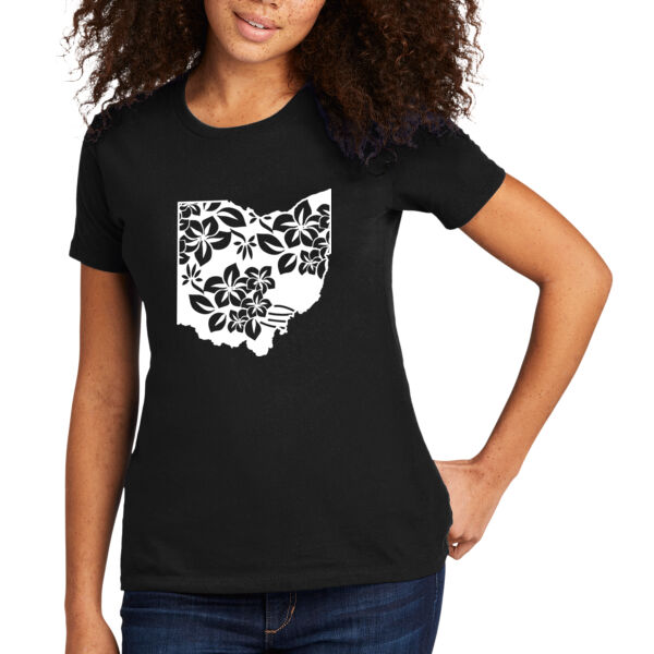 Floral Ohio - Women's Premium Cotton T-Shirt Thumbnail