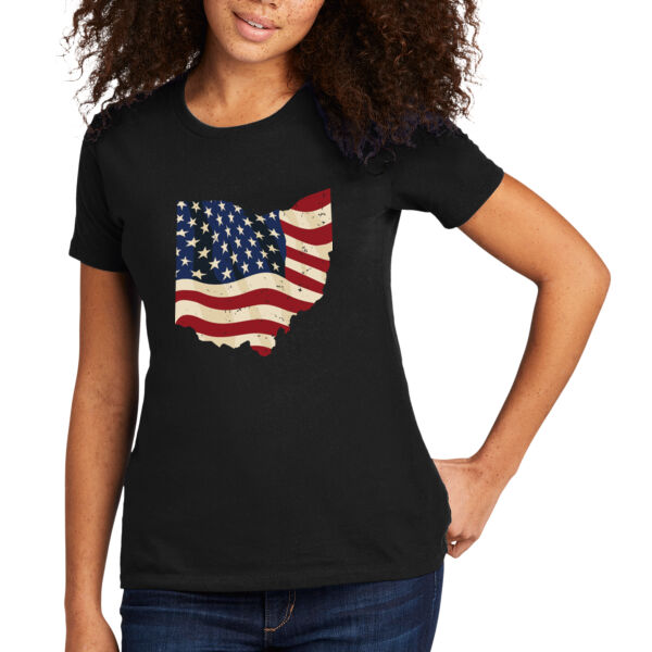 Ohio USA Map - Women's Premium Cotton T-Shirt Thumbnail