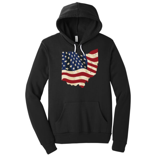 Ohio USA Map - Unisex Premium Fleece Hooded Sweatshirt Thumbnail