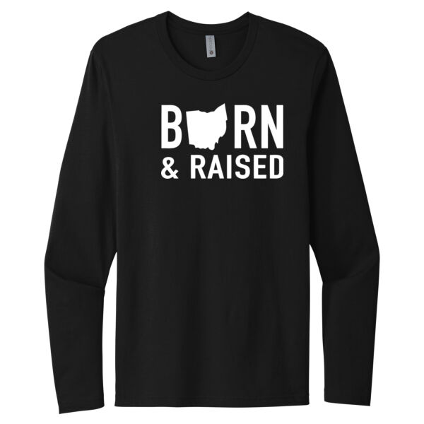 Ohio Born & Raised - Unisex Premium Cotton Long Sleeve T-Shirt Thumbnail