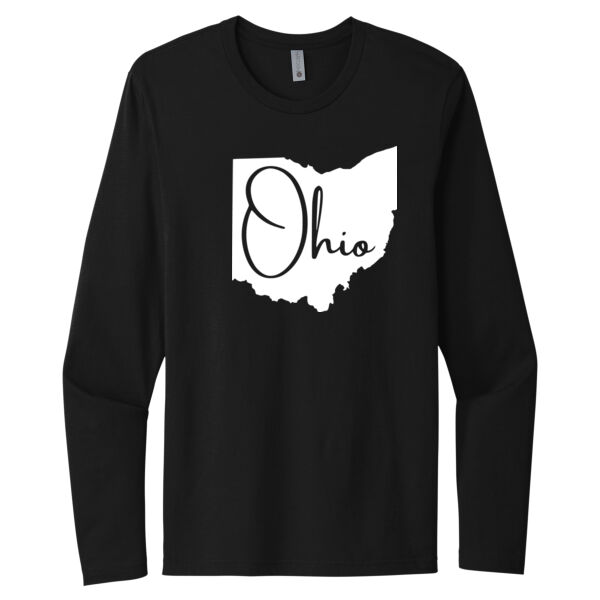 Ohio Map - Unisex Premium Cotton Long Sleeve T-Shirt Thumbnail