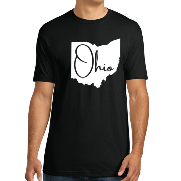 Ohio Map - Unisex Premium Cotton T-Shirt Thumbnail
