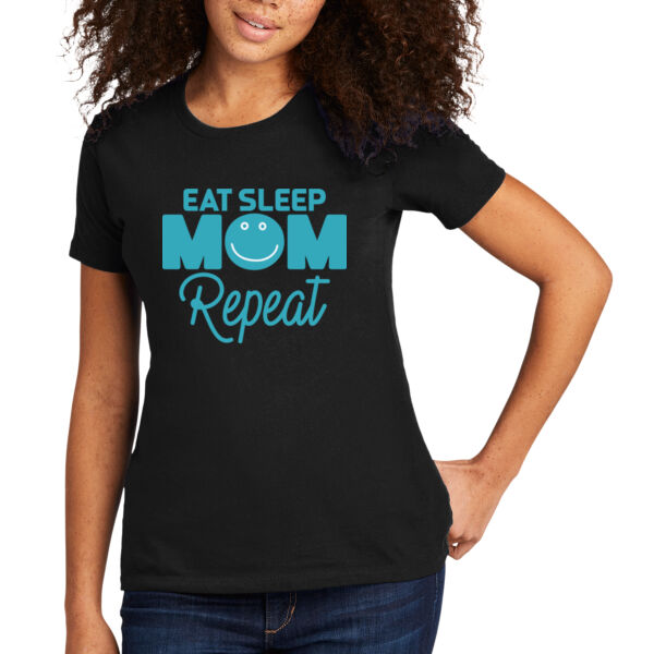 Eat Sleep Mom Repeat - Women's Premium Cotton T-Shirt Thumbnail