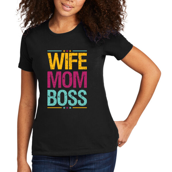 Wife Mom Boss - Women's Premium Cotton T-Shirt Thumbnail