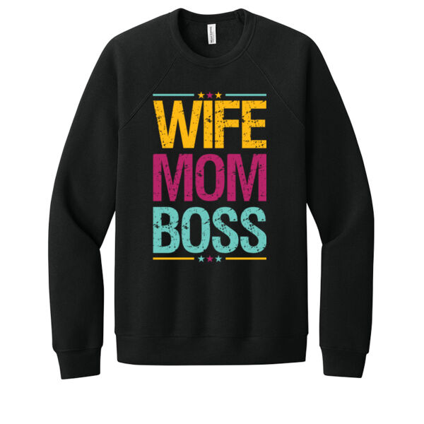 Wife Mom Boss - Unisex Premium Fleece Crew Sweatshirt Thumbnail