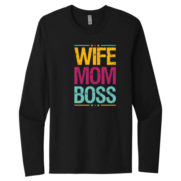 Wife Mom Boss - Unisex Premium Cotton Long Sleeve T-Shirt Thumbnail
