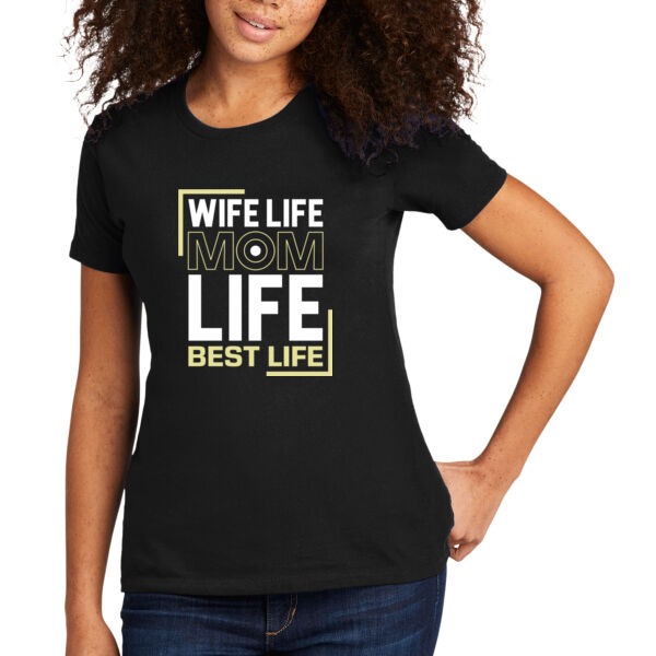 Wife, Mom, Life - Women's Premium Cotton T-Shirt Thumbnail