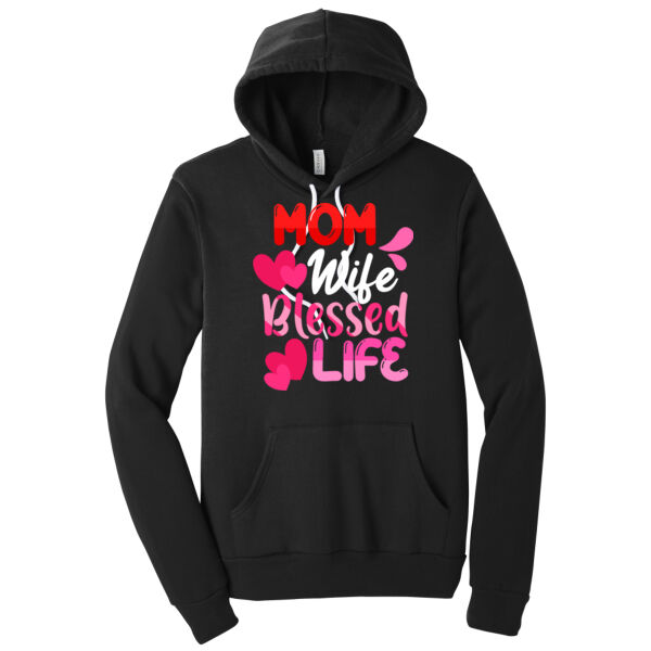 Mom Wife Blessed Life - Unisex Premium Fleece Hooded Sweatshirt Thumbnail