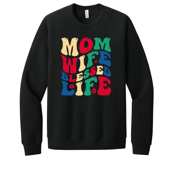Mom, Wife, Blessed Life - Unisex Premium Fleece Crew Sweatshirt Thumbnail