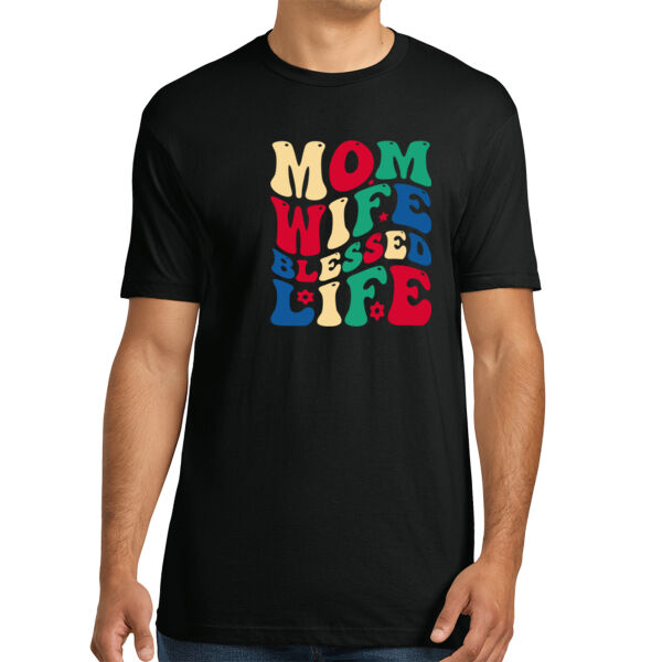 Mom, Wife, Blessed Life - Unisex Premium Cotton T-Shirt Thumbnail