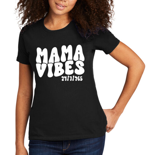 Mama Vibes - Women's Premium Cotton T-Shirt Thumbnail