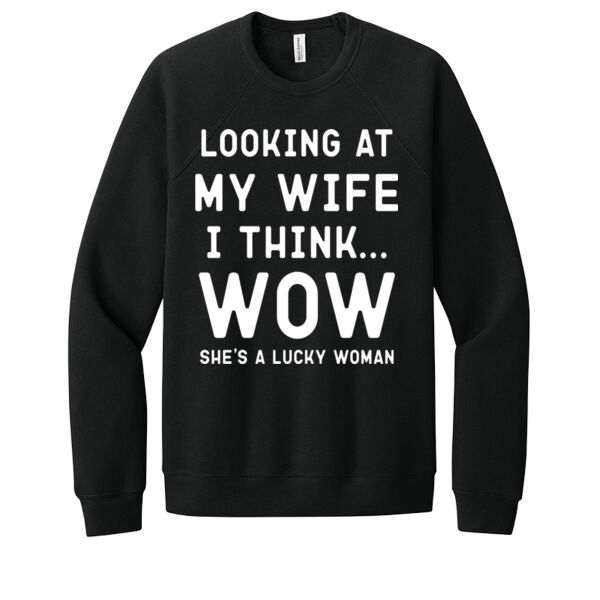 My Wife is Lucky - Unisex Premium Fleece Crew Sweatshirt Thumbnail
