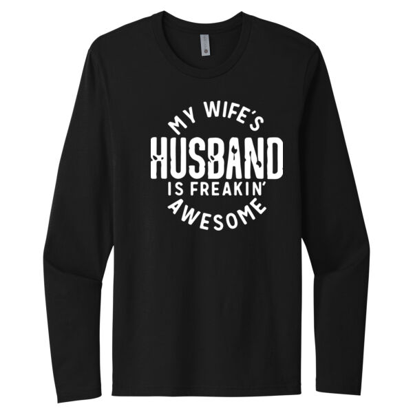 Wife's Husband - Unisex Premium Cotton Long Sleeve T-Shirt Thumbnail